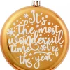 Christmas Warehouse Wonderful Christmas Font On Gold Disc Tree Hanging Decorations - 2 X 11Cm> Hanging Decorations - Packs